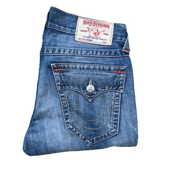 True Religion Jeans Size 30 SKINNY FLAP T Blue - Picture 2 of 9